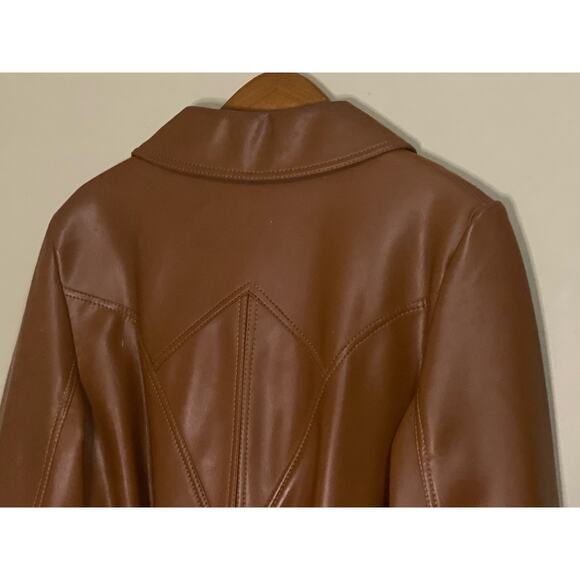 Vintage 70's Montgomery Ward Long Coat Size 20.5 Belted Retro Manmade Fabric - Picture 16 of 16